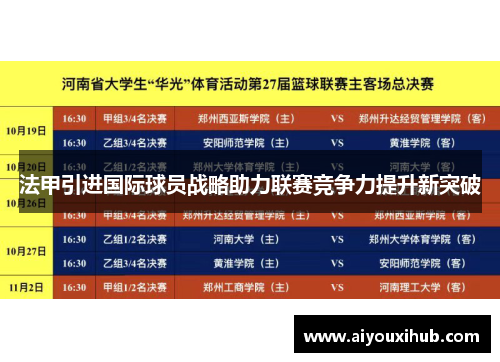 法甲引进国际球员战略助力联赛竞争力提升新突破